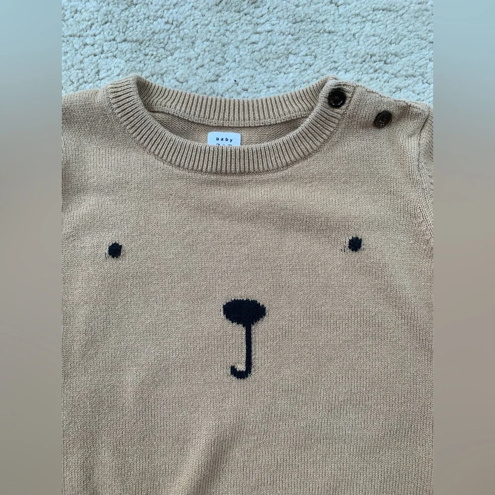 Baby Gap Size 12-18 Months Brannan Brown Bear Sweater